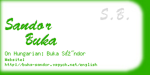 sandor buka business card